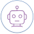 Intelligent robot icon representing RPA and software automation services